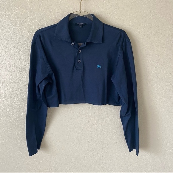 100% authentic Burberry blue crop polo size large - Picture 1 of 8